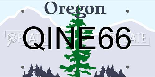 QINE66 Oregon License Plate