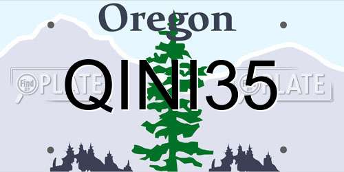 QINI35 Oregon License Plate