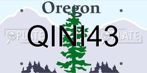 QINI43 Oregon License Plate