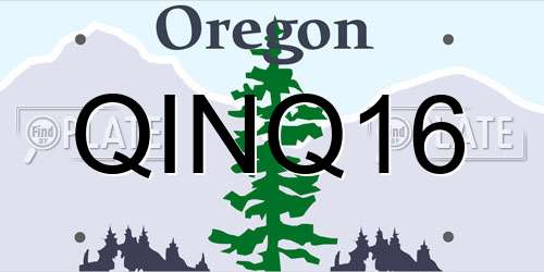 QINQ16 Oregon License Plate