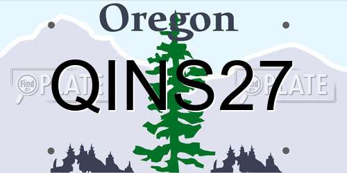 QINS27 Oregon License Plate