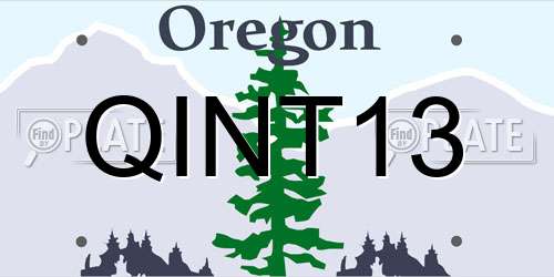 QINT13 Oregon License Plate