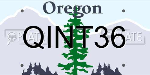 QINT36 Oregon License Plate