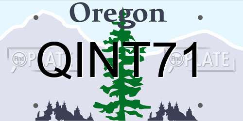 QINT71 Oregon License Plate