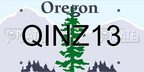 QINZ13 Oregon License Plate