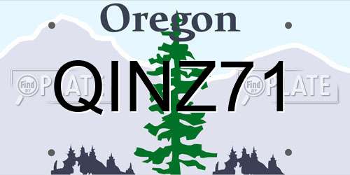 QINZ71 Oregon License Plate