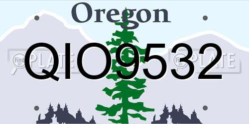 QIO9532 Oregon License Plate