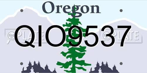 QIO9537 Oregon License Plate