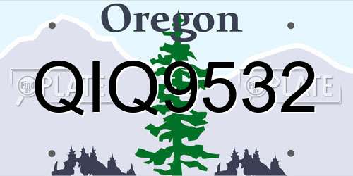 QIQ9532 Oregon License Plate
