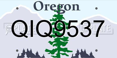 QIQ9537 Oregon License Plate