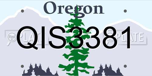 QIS3381 Oregon License Plate