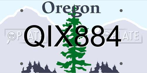 QIX884 Oregon License Plate