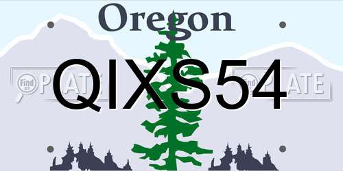 QIXS54 Oregon License Plate