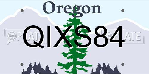 QIXS84 Oregon License Plate