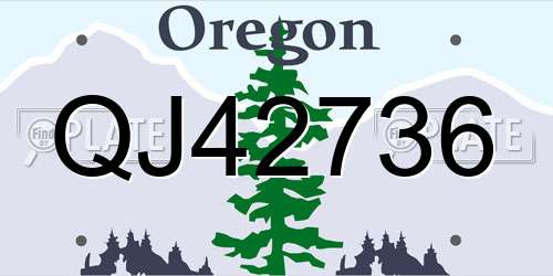 QJ42736 Oregon License Plate