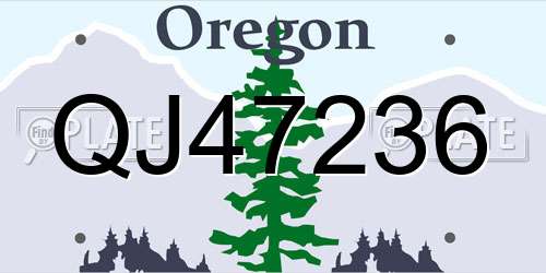 QJ47236 Oregon License Plate