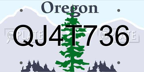 QJ4T736 Oregon License Plate