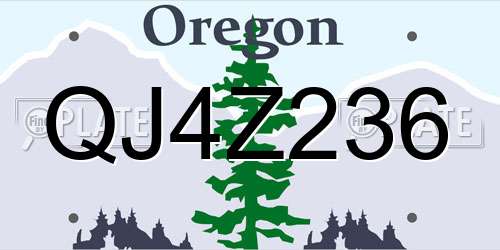 QJ4Z236 Oregon License Plate