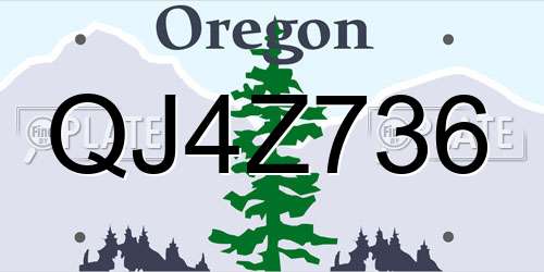 QJ4Z736 Oregon License Plate
