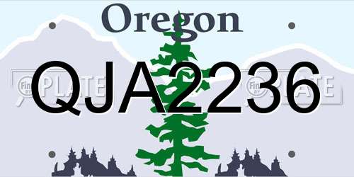 QJA2236 Oregon License Plate