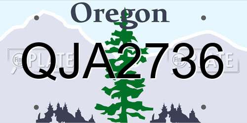 QJA2736 Oregon License Plate