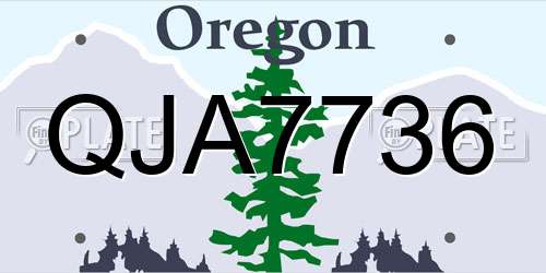 QJA7736 Oregon License Plate