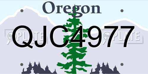 QJC4977 Oregon License Plate