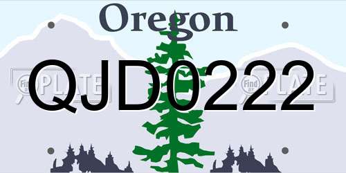 QJD0222 Oregon License Plate