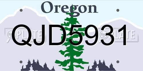 QJD5931 Oregon License Plate