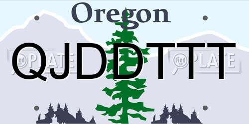 QJDDTTT Oregon License Plate