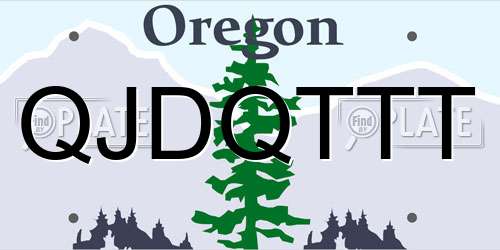 QJDQTTT Oregon License Plate