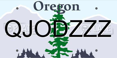 QJODZZZ Oregon License Plate