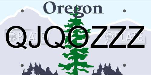 QJQOZZZ Oregon License Plate