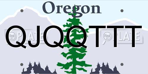 QJQQTTT Oregon License Plate