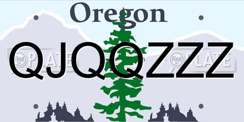 QJQQZZZ Oregon License Plate