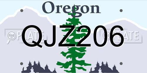 QJZ206 Oregon License Plate