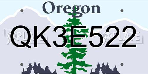 QK3E522 Oregon License Plate
