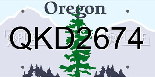 QKD2674 Oregon License Plate