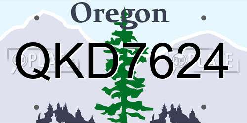 QKD7624 Oregon License Plate