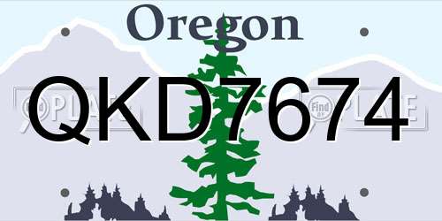 QKD7674 Oregon License Plate