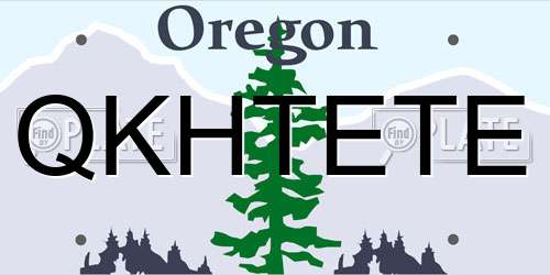 QKHTETE Oregon License Plate