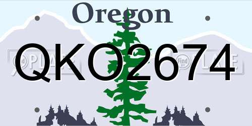 QKO2674 Oregon License Plate