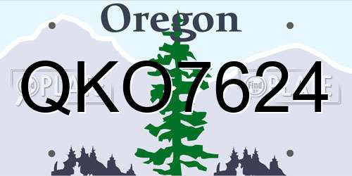QKO7624 Oregon License Plate