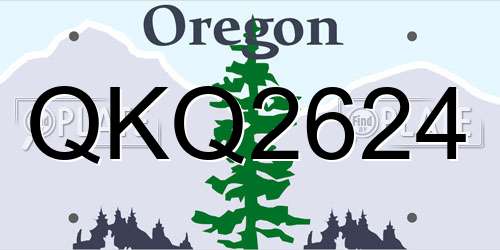 QKQ2624 Oregon License Plate