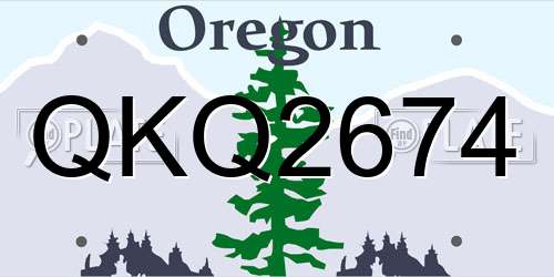 QKQ2674 Oregon License Plate