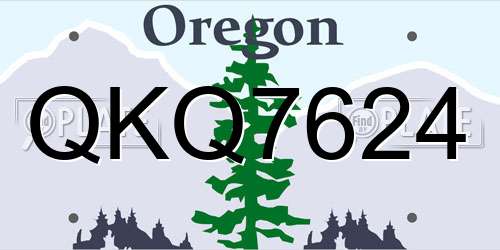 QKQ7624 Oregon License Plate