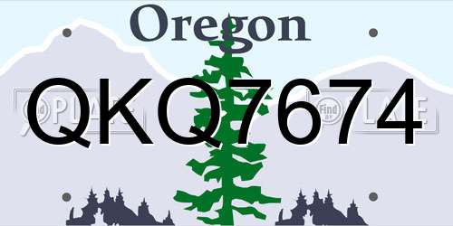 QKQ7674 Oregon License Plate
