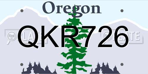 QKR726 Oregon License Plate