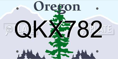 QKX782 Oregon License Plate