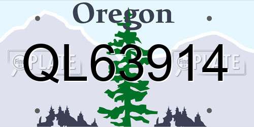 QL63914 Oregon License Plate